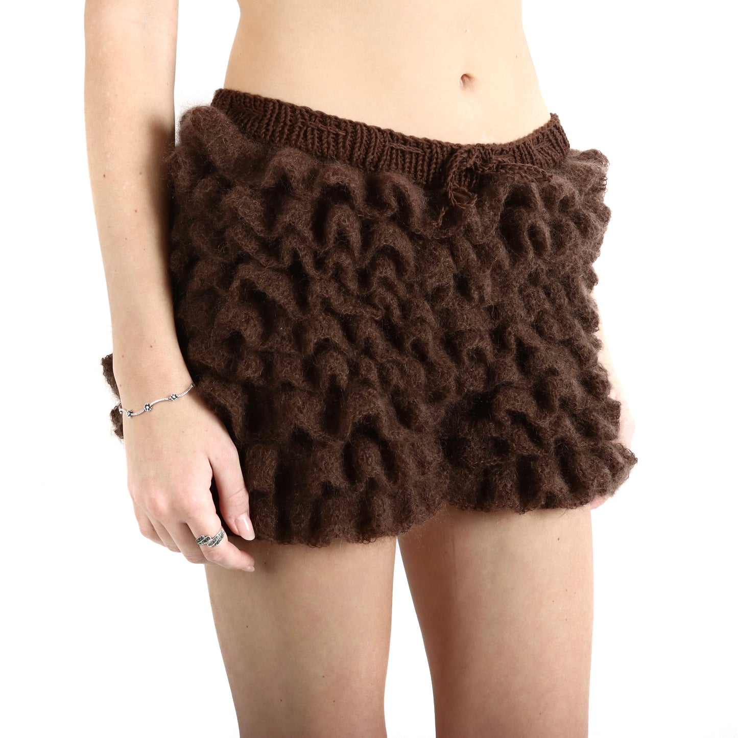 CHOCOLATE RUFFLE SHORTS