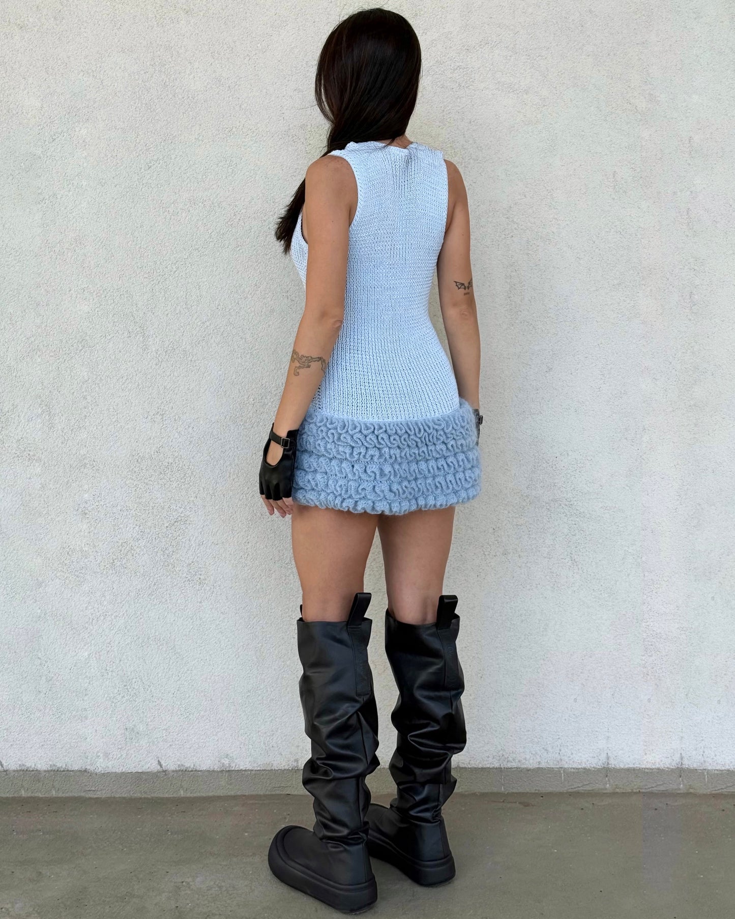 BABY BLUE RUFFLE DRESS