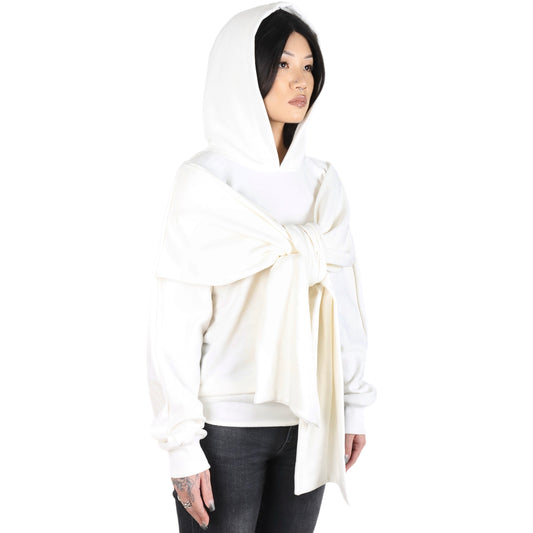 BIG BOW HOODIE CREAM