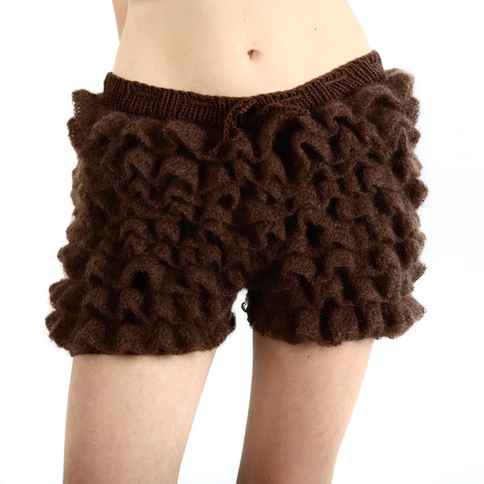 CHOCOLATE RUFFLE SHORTS