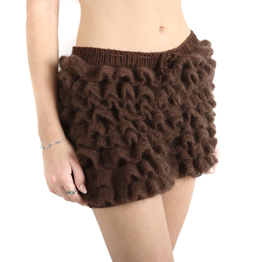 CHOCOLATE RUFFLE SHORTS