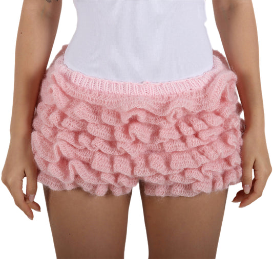 BABY PINK RUFFLE MINI SHORTS