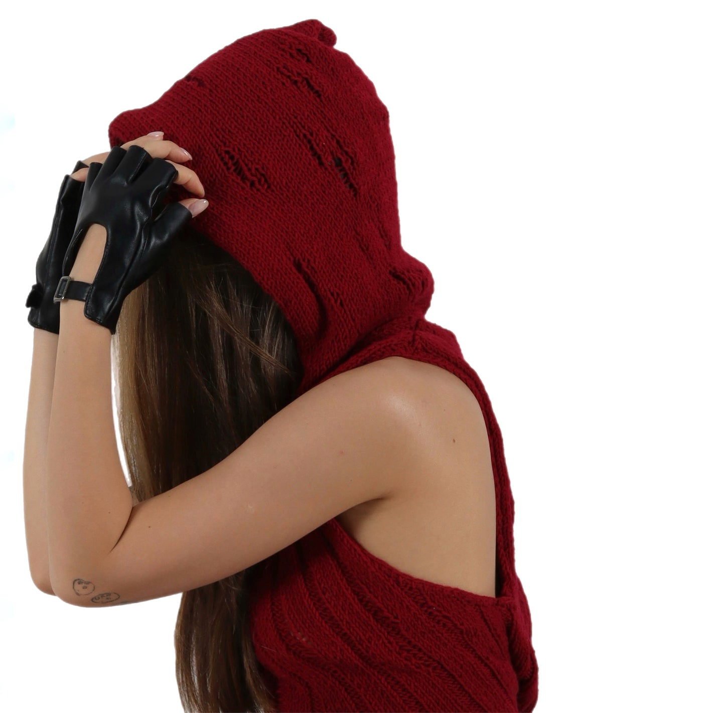 DISTRESSED HOODED VEST