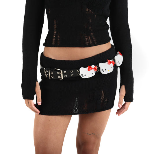 CIRCLE DESTROYED MINI SKIRT
