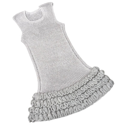 LIGHT GREY RUFFLE MINI DRESS